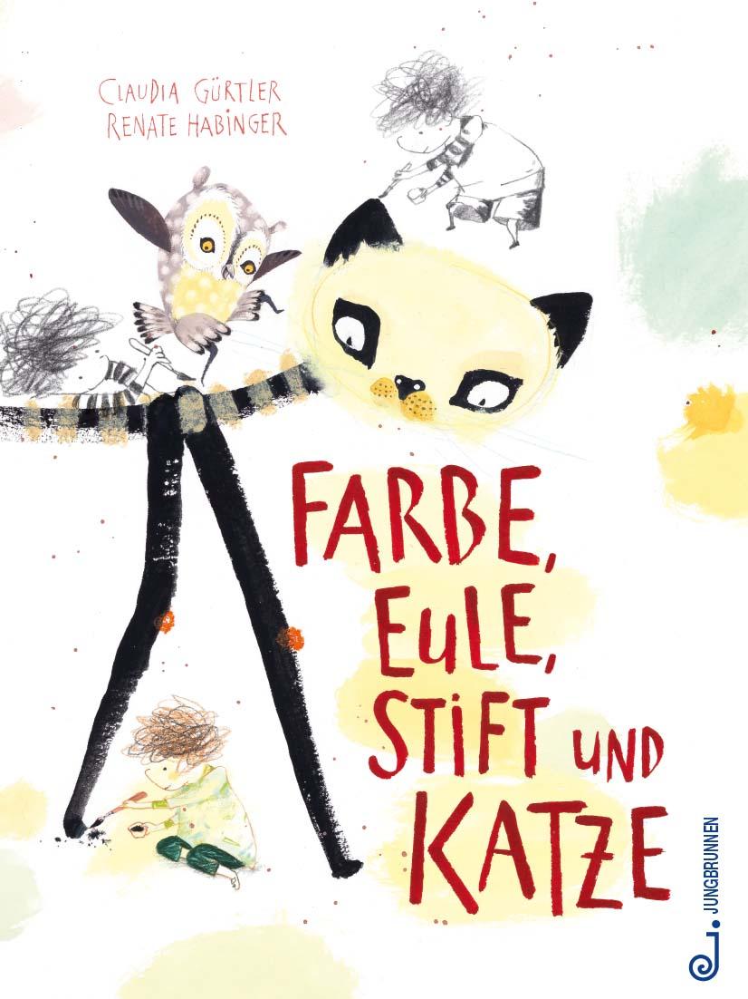 Cover Farbe Eule Stift und Katze